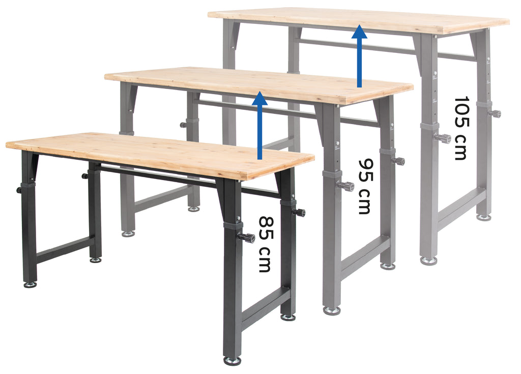 Werkbank höhenverstellbar FSC® 100% SQS-COC-100130
