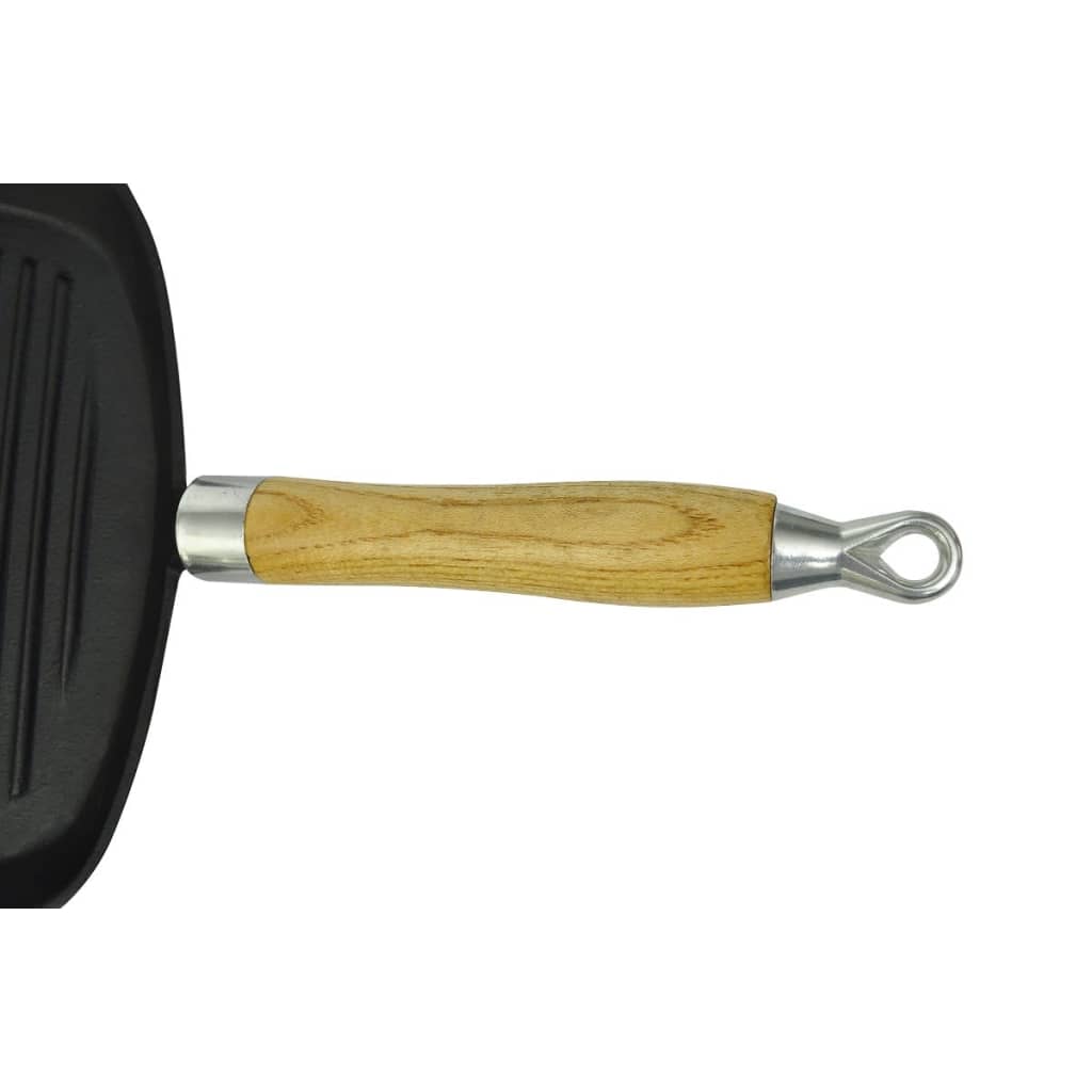 Grillpfanne Mit Holzgriff Gusseisen 20 X 20 Cm