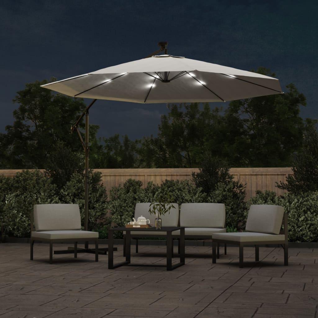 Sonnenschirm Ampelschirm Mit Led-Beleuchtung Metallmast
