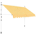 Einziehbare Markise Handbetrieben Orange/Weiß Gestreift Orange Und Weiß