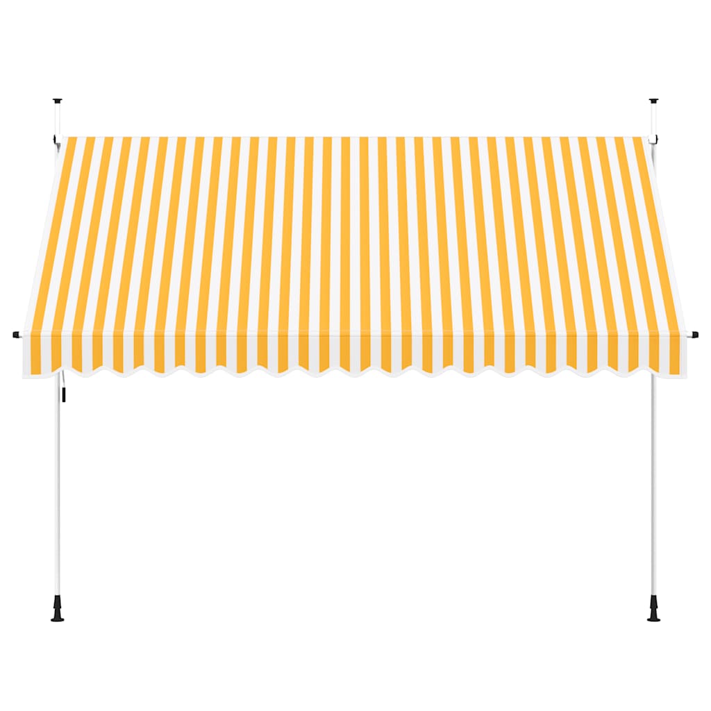 Einziehbare Markise Handbetrieben Orange/Weiß Gestreift Orange Und Weiß