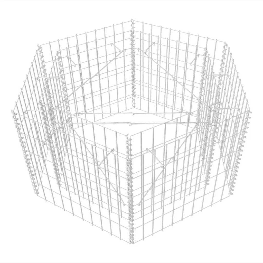 Sechseckiges Gabionen-Hochbeet 100×90×50 Cm