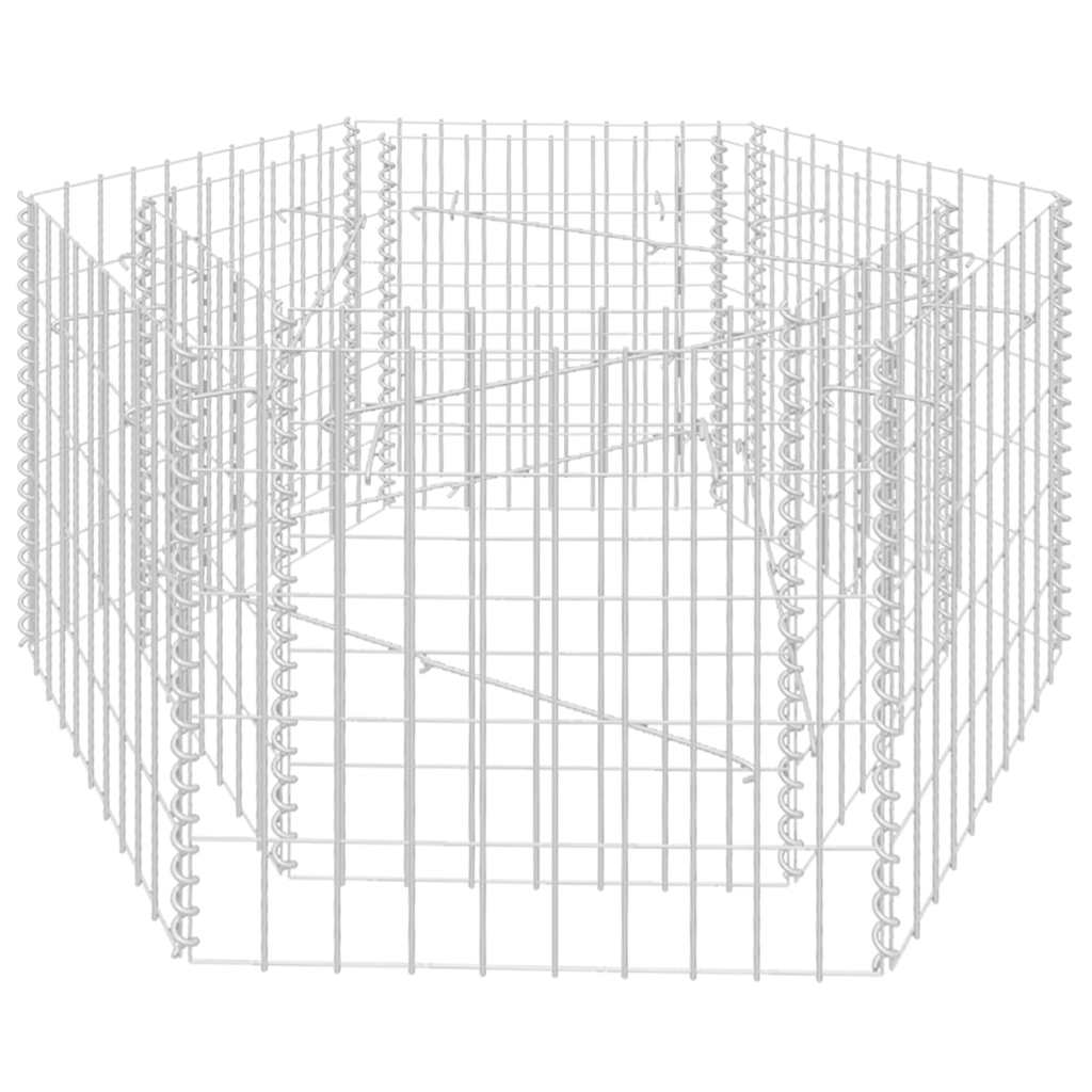 Sechseckiges Gabionen-Hochbeet 100×90×50 Cm
