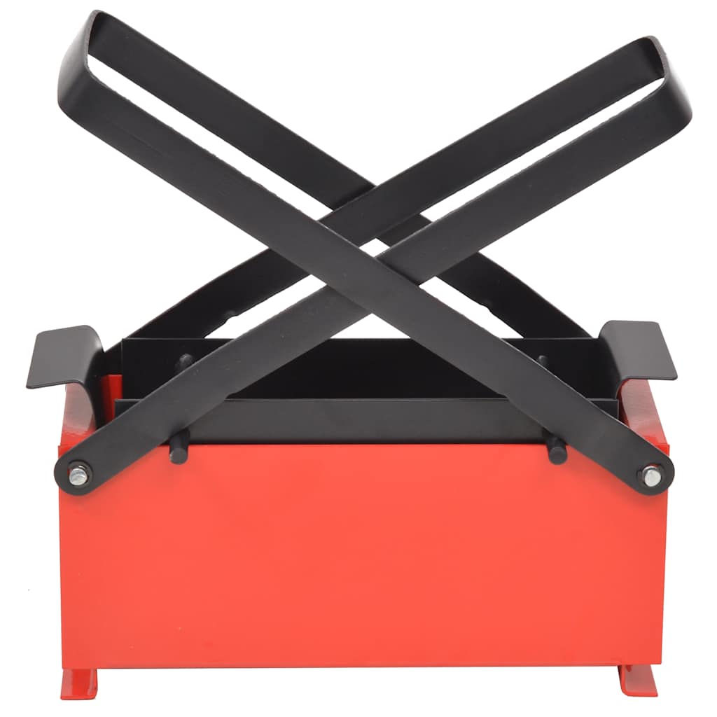 Papierbrikettpresse Stahl 34X14X14 Cm Schwarz Und Rot