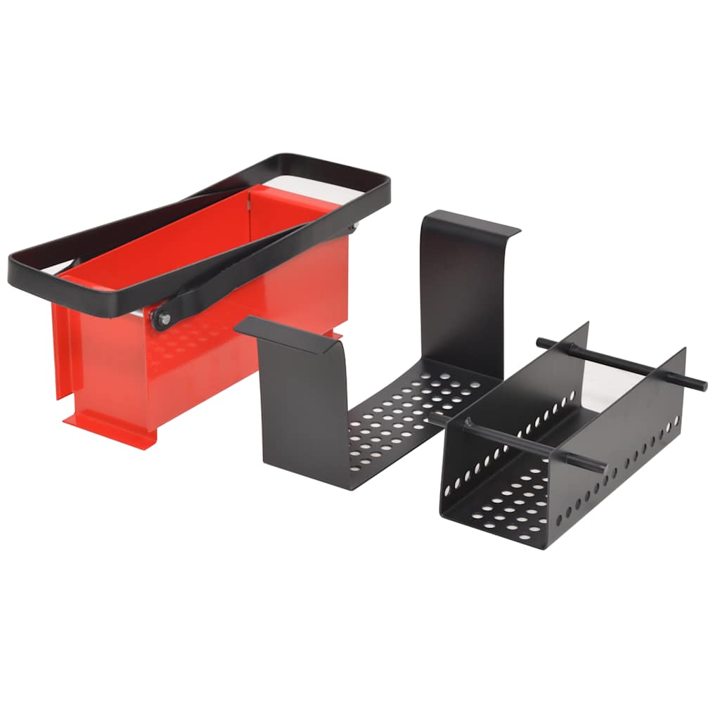 Papierbrikettpresse Stahl 34X14X14 Cm Schwarz Und Rot