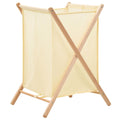 Wäschekorb Zedernholz Und Stoff Beige 42X41X64 Cm