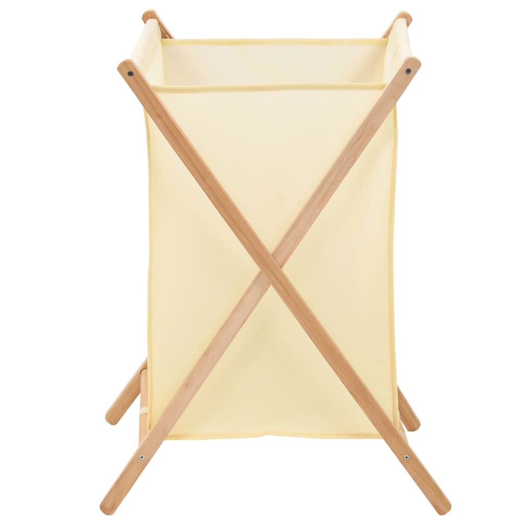 Wäschekorb Zedernholz Und Stoff Beige 42X41X64 Cm