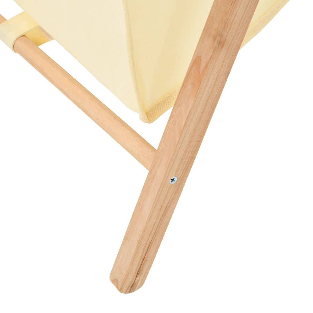 Wäschekorb Zedernholz Und Stoff Beige 42X41X64 Cm