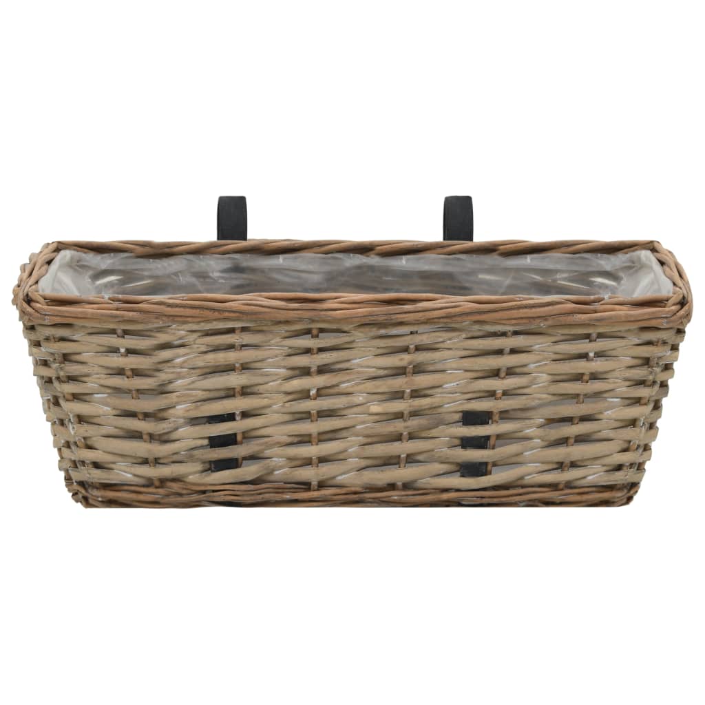 Balkon-Blumentöpfe 2 Stk. Weide Mit Pe-Auskleidung 40 Cm