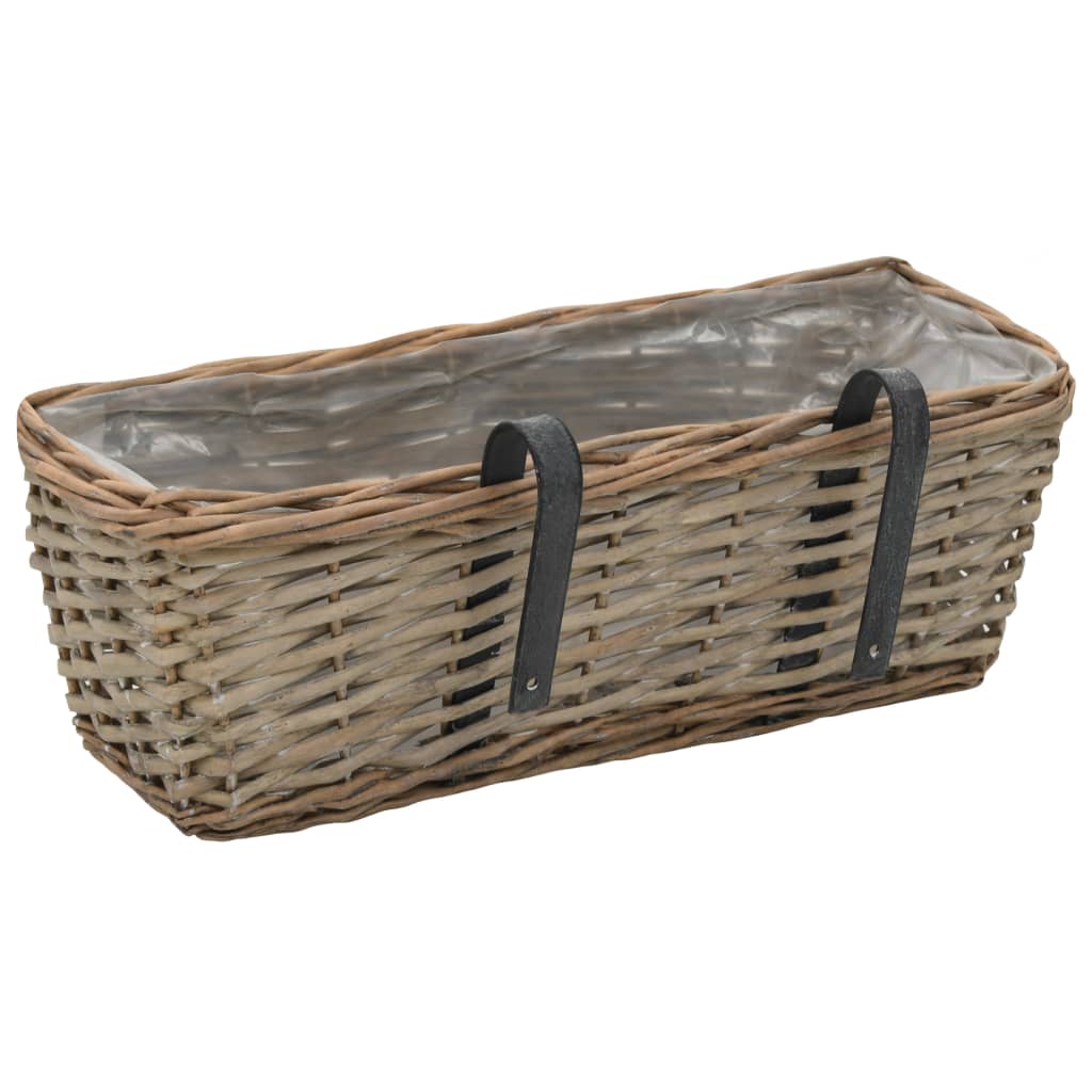 Balkon-Blumentöpfe 2 Stk. Weide Mit Pe-Auskleidung 40 Cm
