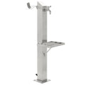 Garten-Wassersäule Edelstahl Quadratisch 95 Cm Braun