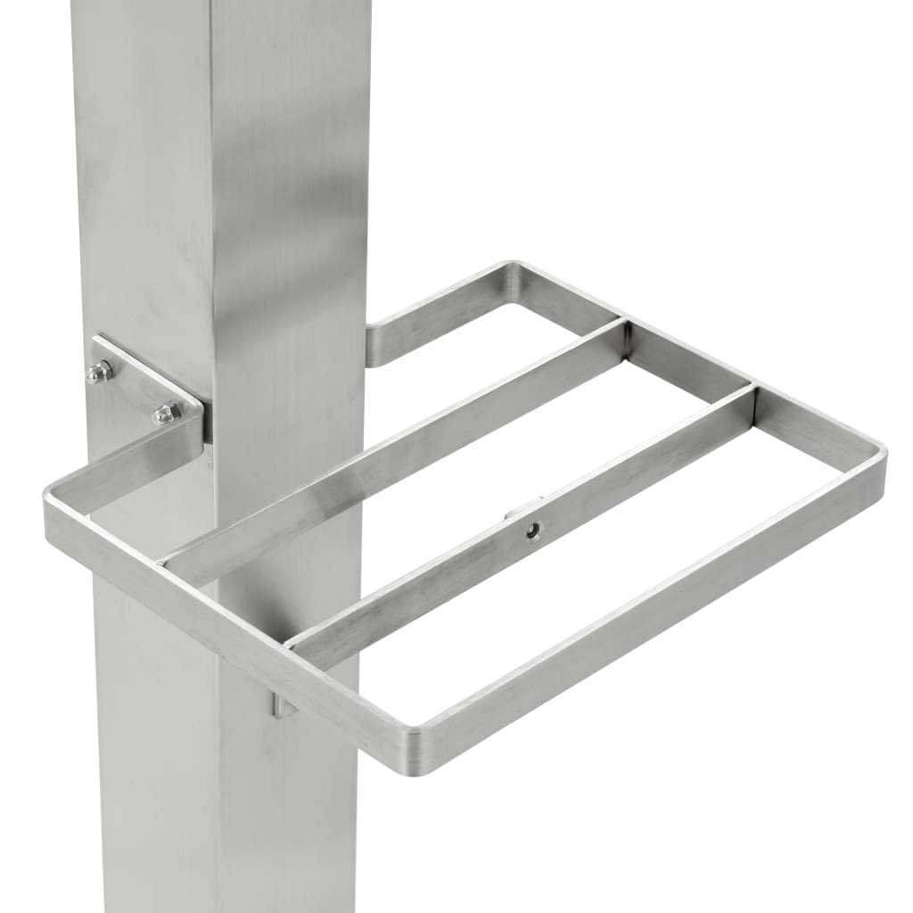 Garten-Wassersäule Edelstahl Quadratisch 95 Cm Braun
