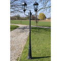 Gartenlaterne 2-Flammig 230 Cm Dunkelgrün/Schwarz Aluminium