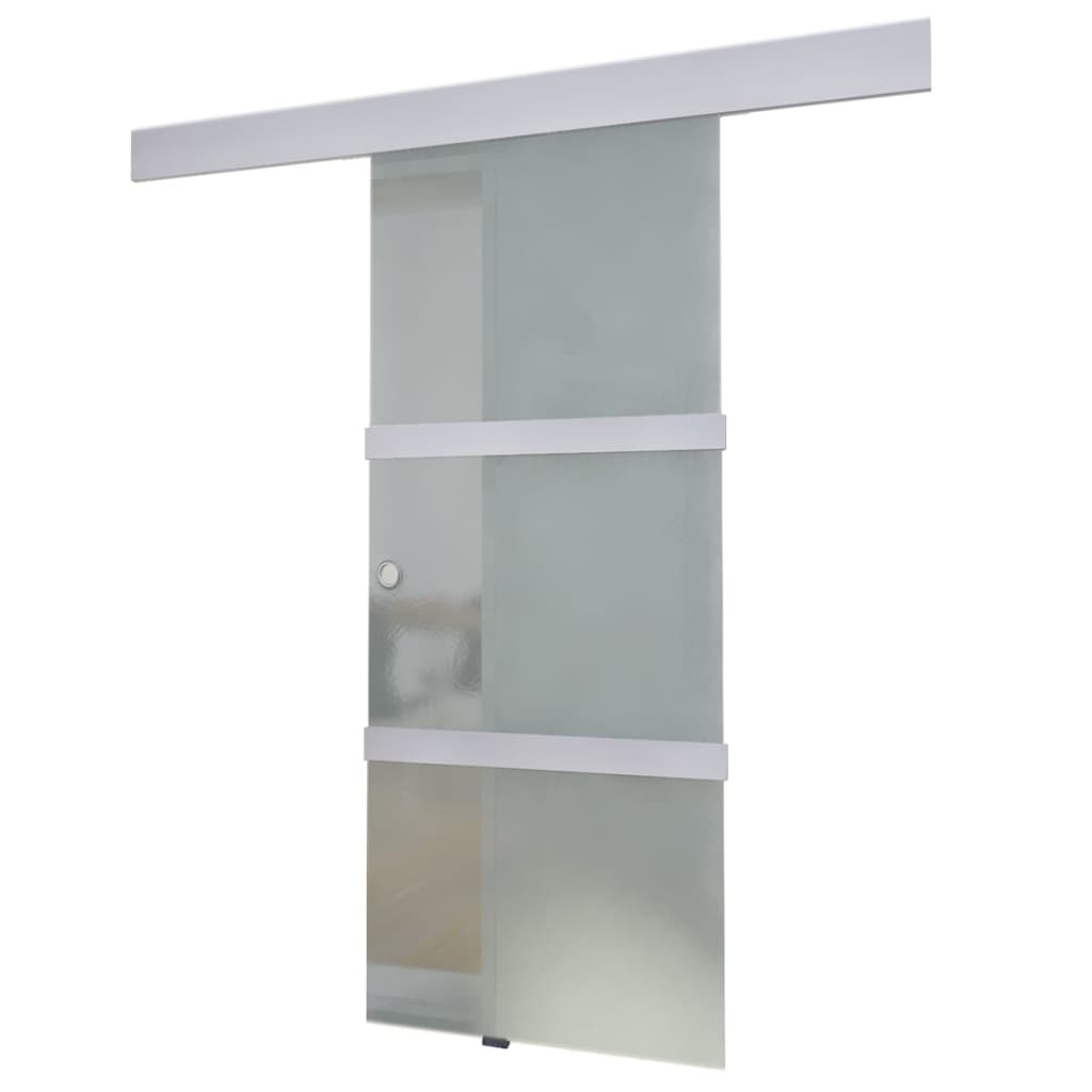 Schiebetür Glas Und Aluminium 178 Cm Silbern Grün