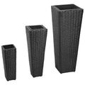 Blumenkübel 3 Stk. Polyrattan