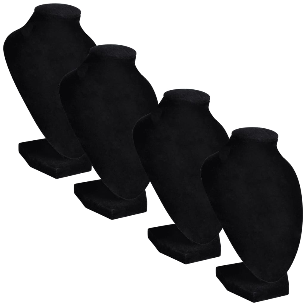 Schmuckbüste Flanell Schwarz 9X8,5X15 Cm 4 Stk.