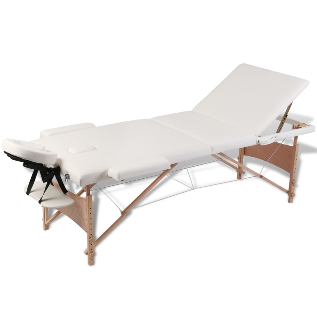 Massageliege 3-Zonen Holzgestell 186X68 Cm