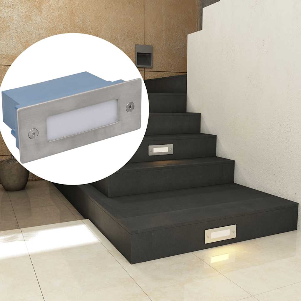 Led-Wandeinbauleuchten Für Treppen 2 Stk. 44X111X56 Mm