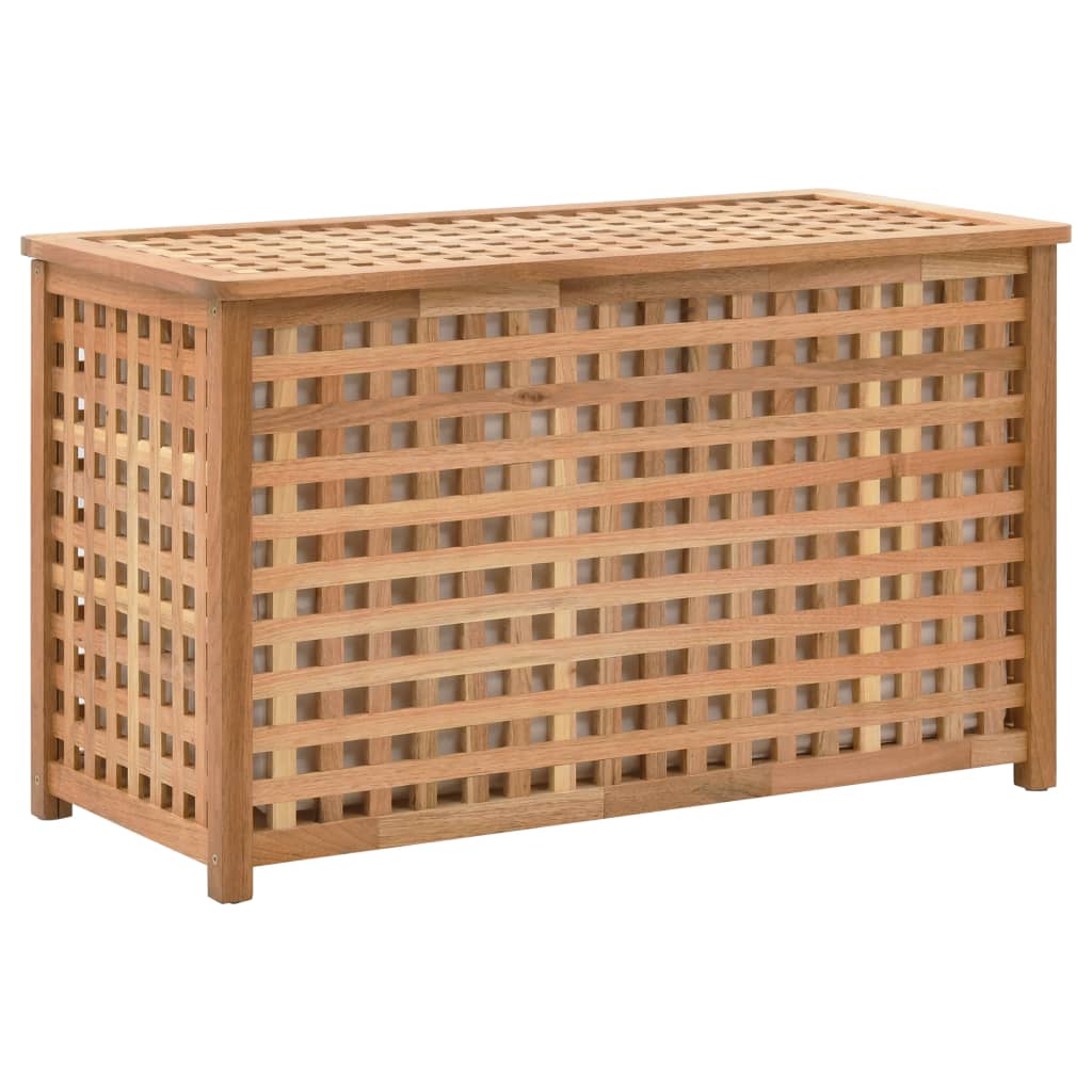 Wäschetruhe 77,5×37,5×46,5 Cm Walnuss Massivholz
