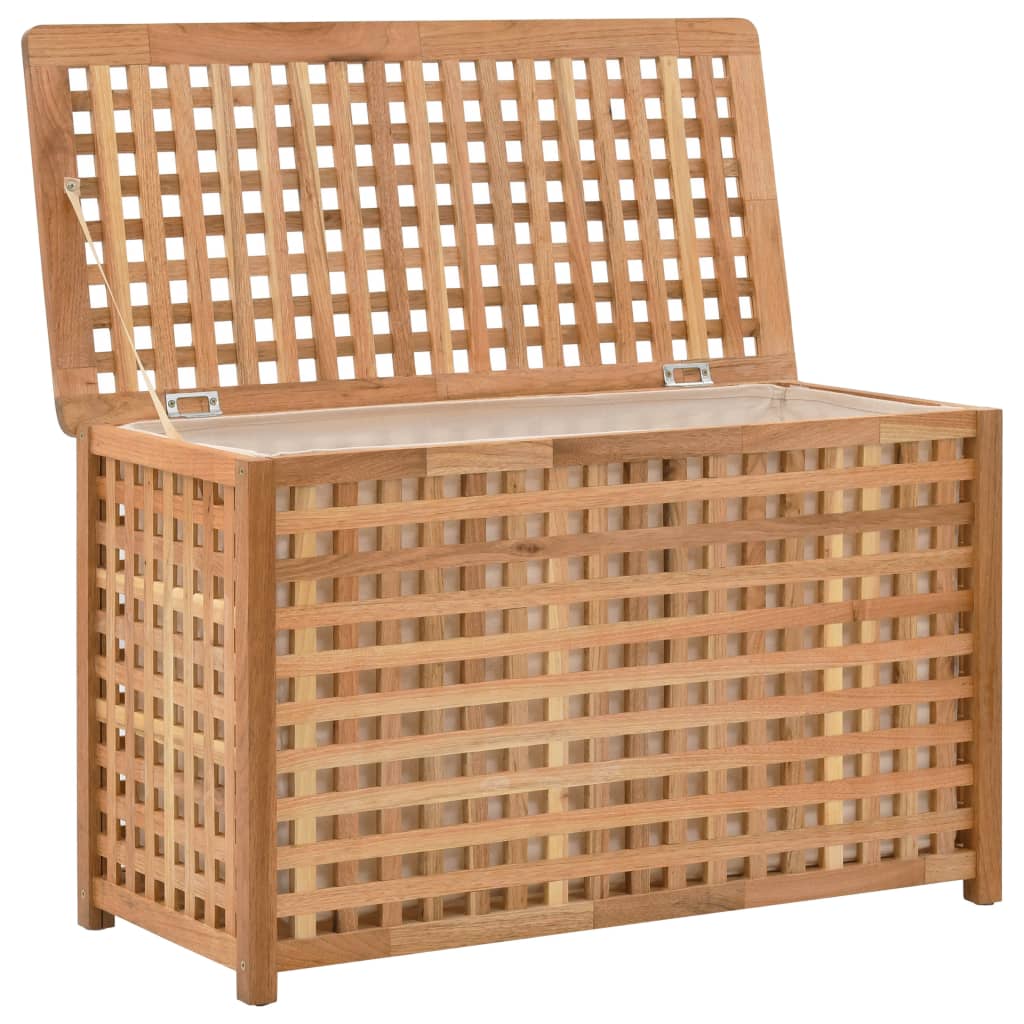 Wäschetruhe 77,5×37,5×46,5 Cm Walnuss Massivholz