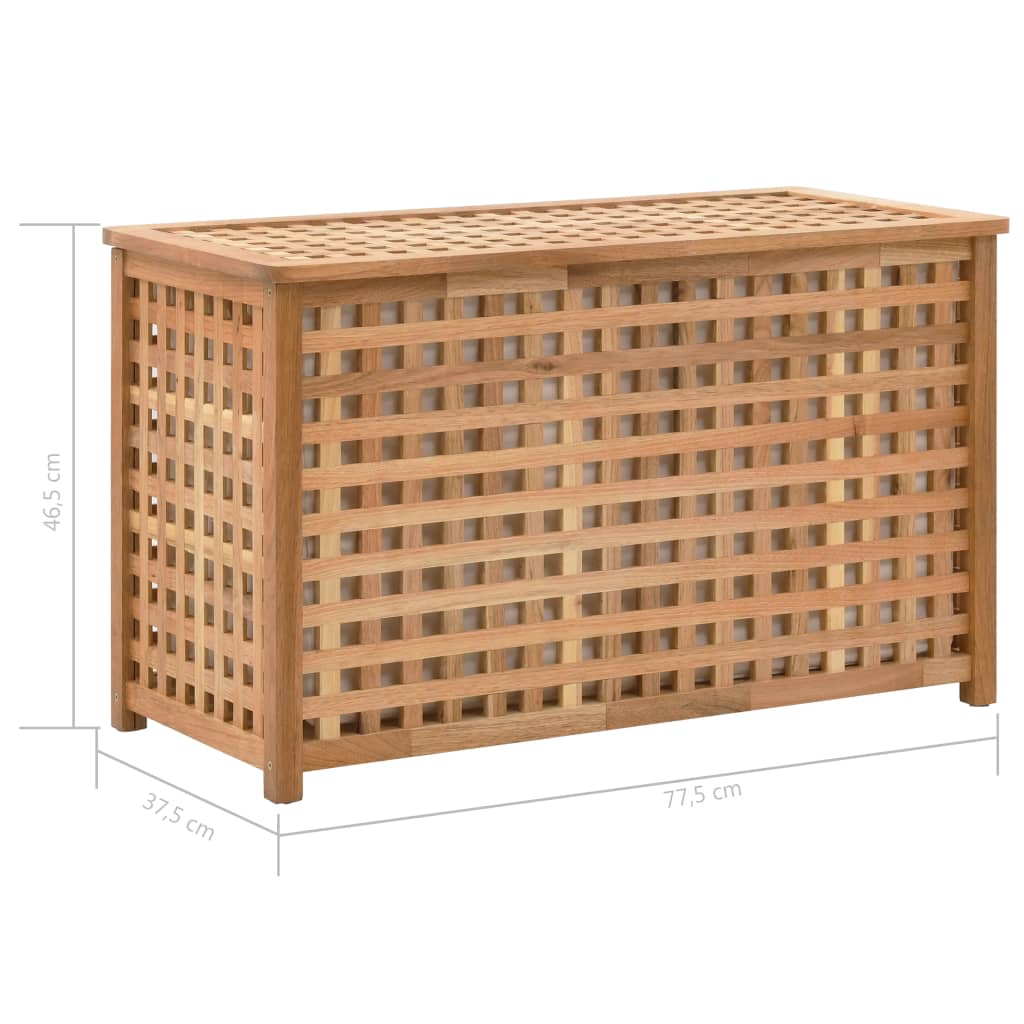 Wäschetruhe 77,5×37,5×46,5 Cm Walnuss Massivholz