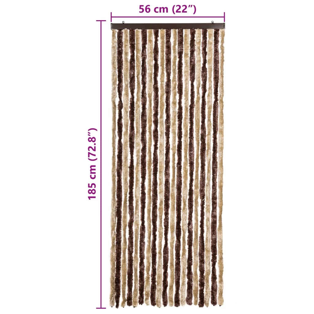 Insektenschutz-Vorhang Chenille Beige Und Hellbraun