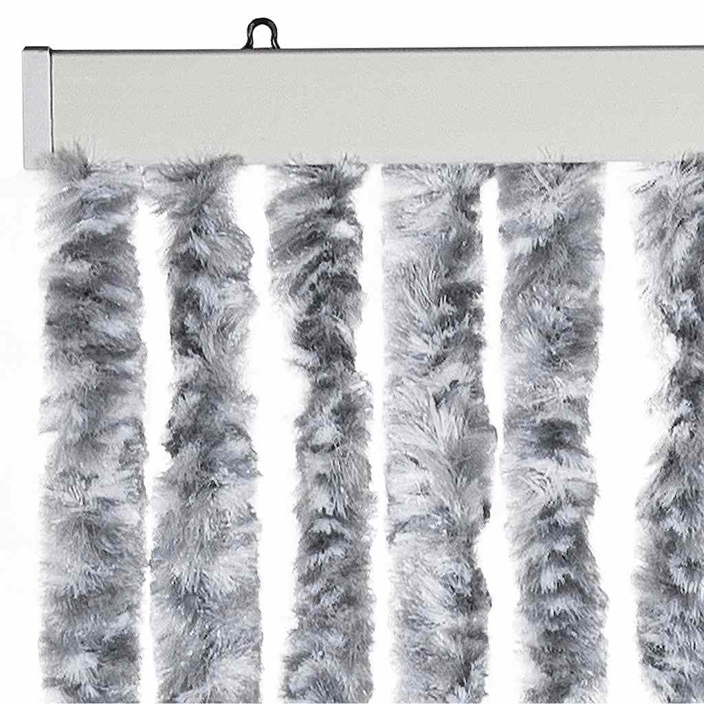 Insektenschutz-Vorhang Chenille Weiß Und Grau
