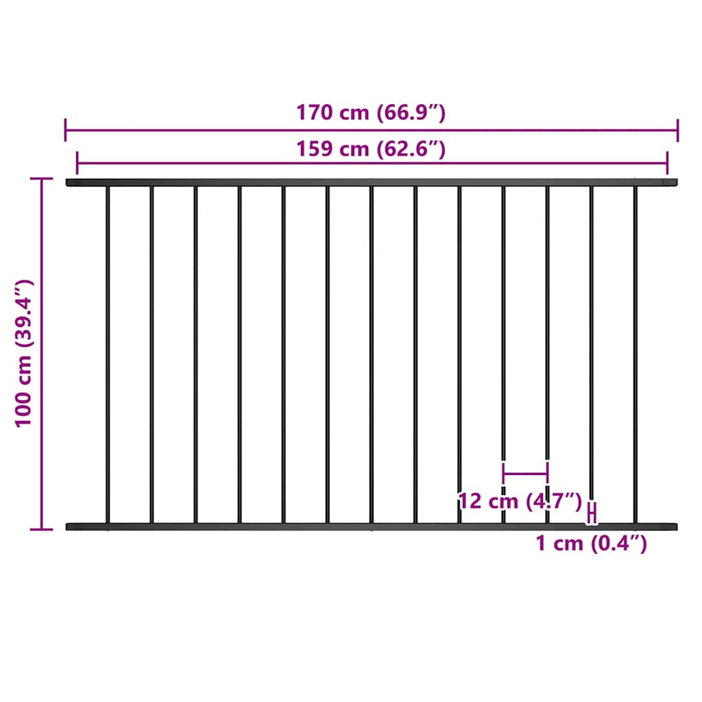 Zaunelement Woerden Pulverbeschichteter Stahl 1,7 X 1 M