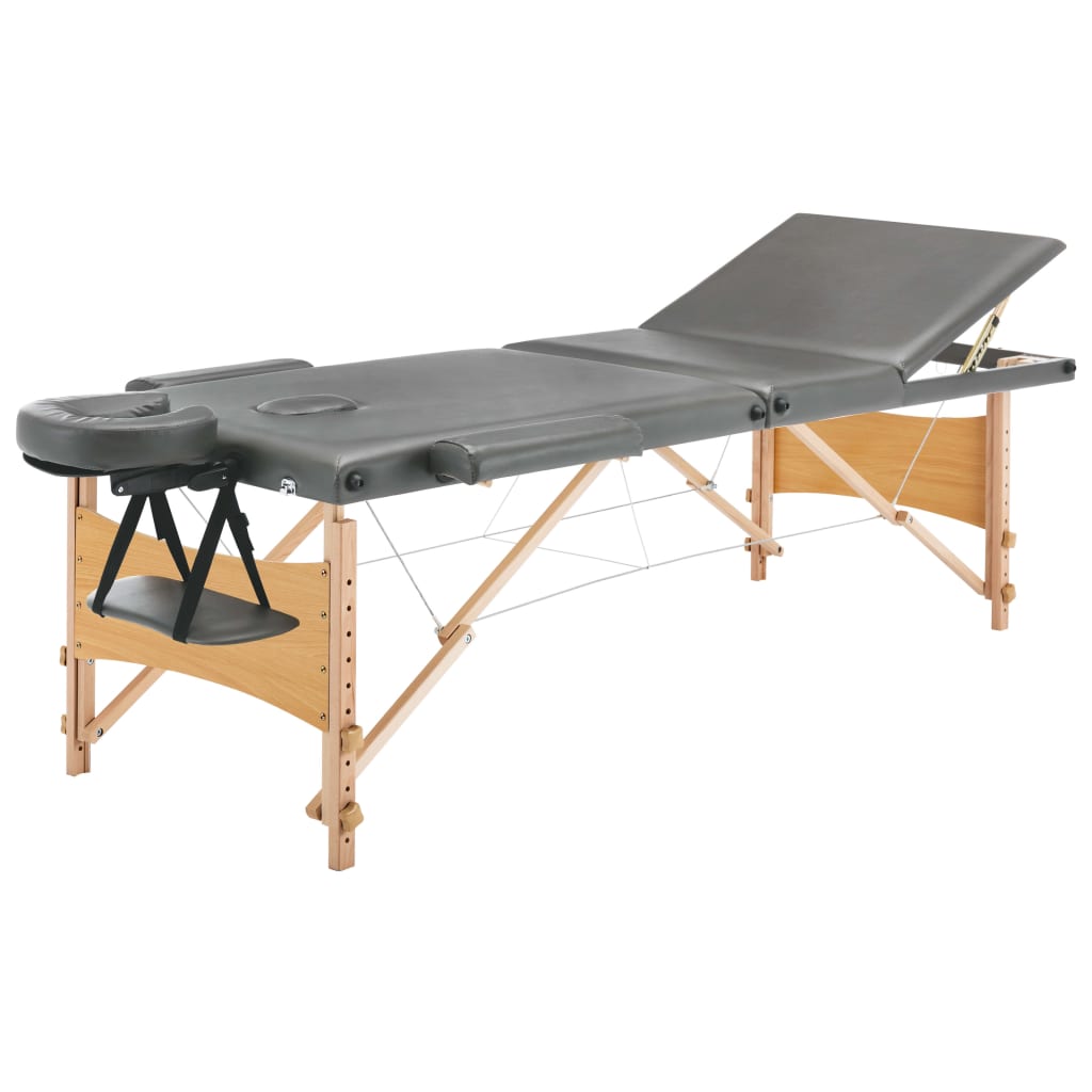 Massageliege 3-Zonen Holzgestell 186X68 Cm