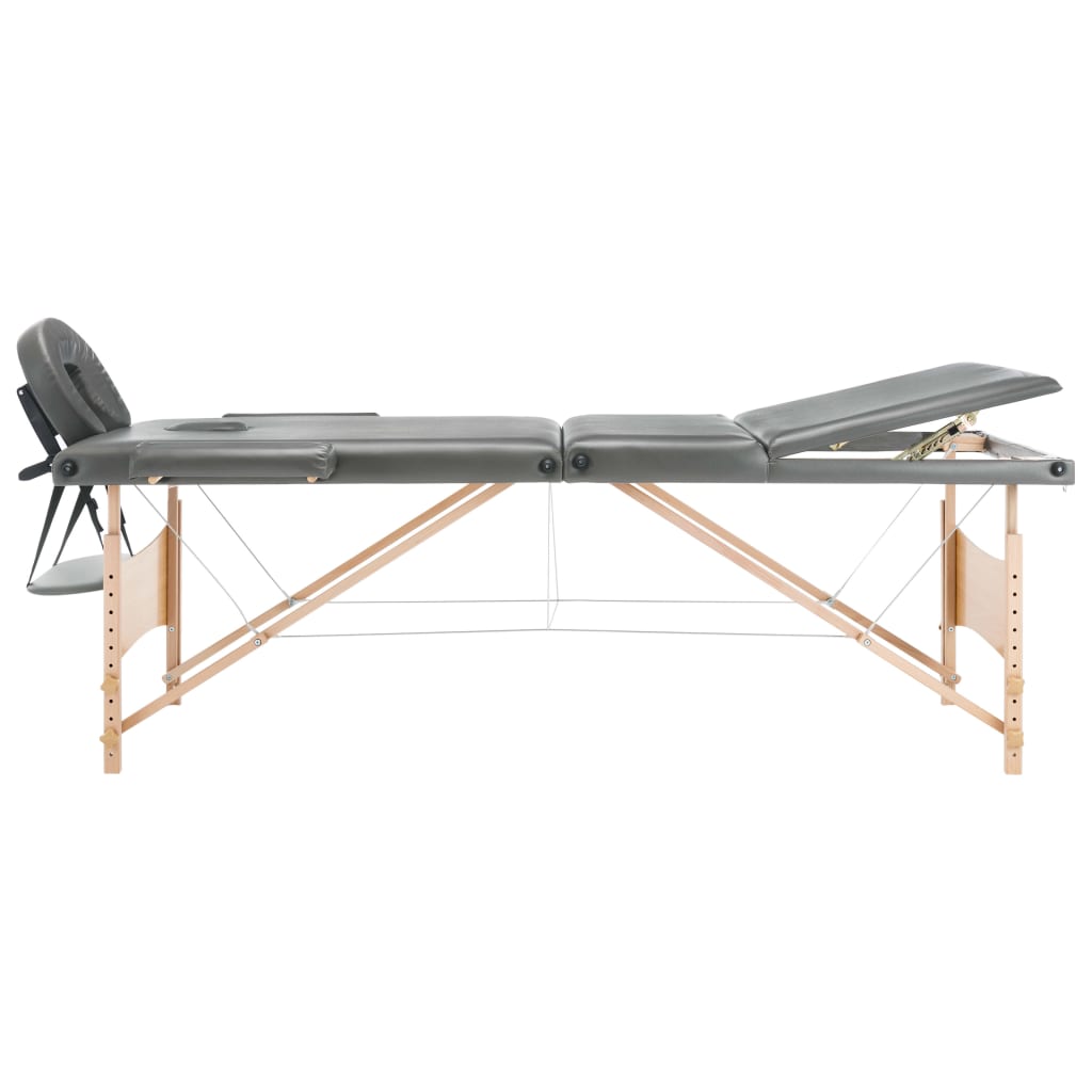 Massageliege 3-Zonen Holzgestell 186X68 Cm