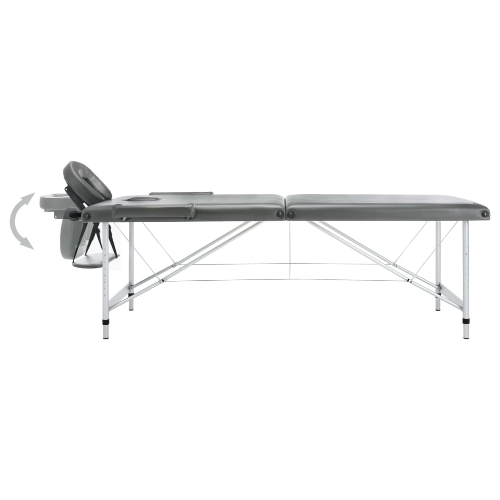 Massageliege 2-Zonen Aluminiumgestell 186X68 Cm