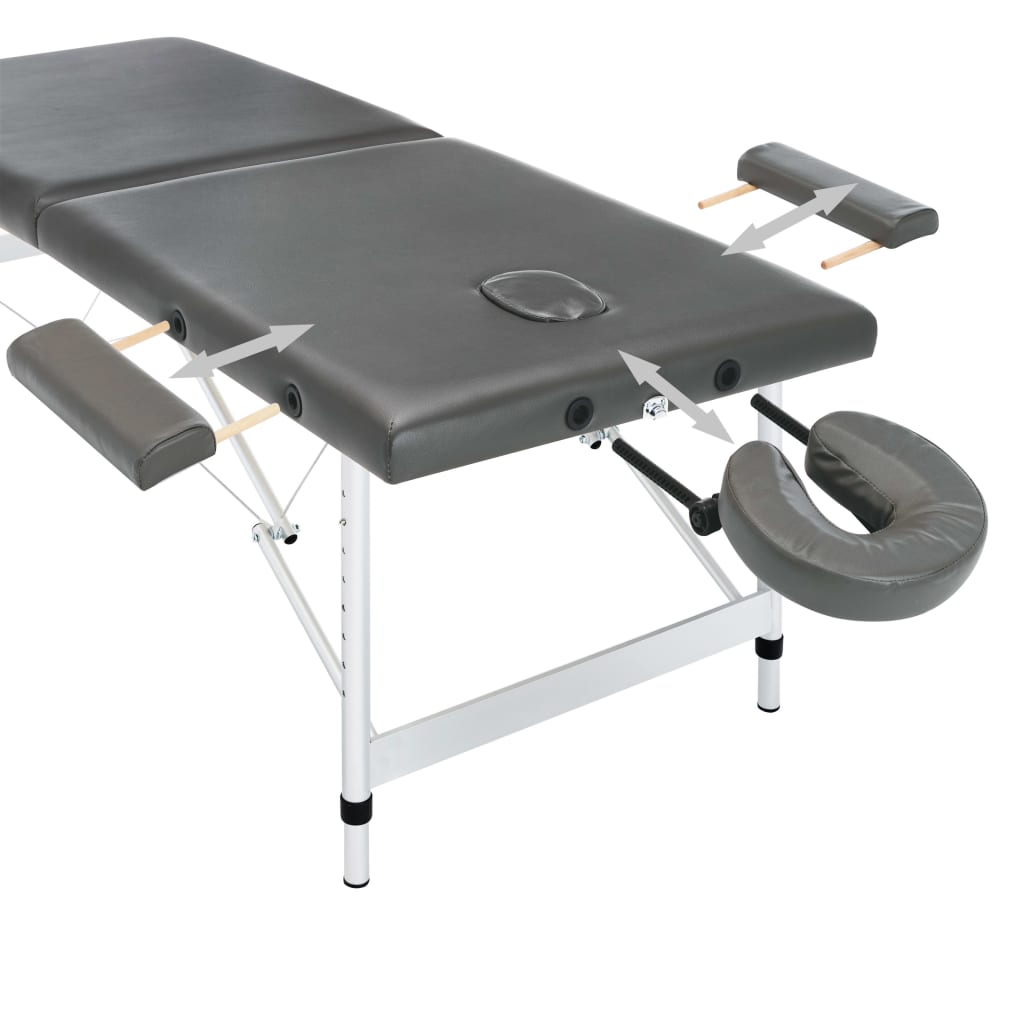 Massageliege 2-Zonen Aluminiumgestell 186X68 Cm