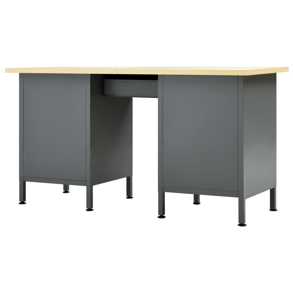 Arbeitstisch Schwarz 160 X 60 X 85 Cm Stahl