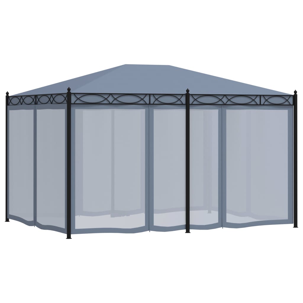 Pavillon Mit Mückennetze 3X4 M Anthrazit Stahl