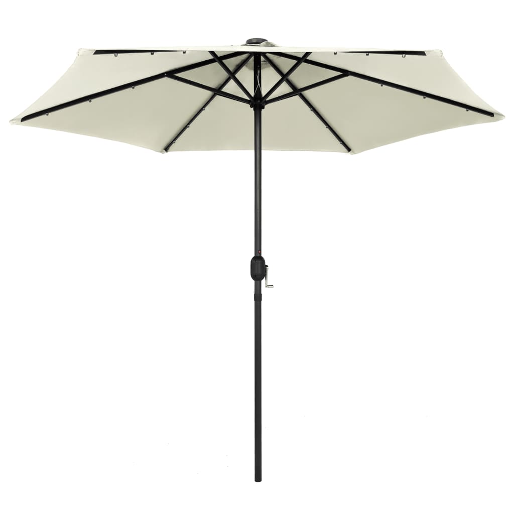 Sonnenschirm Mit Led-Beleuchtung Und Alu-Mast 270 Cm Sand