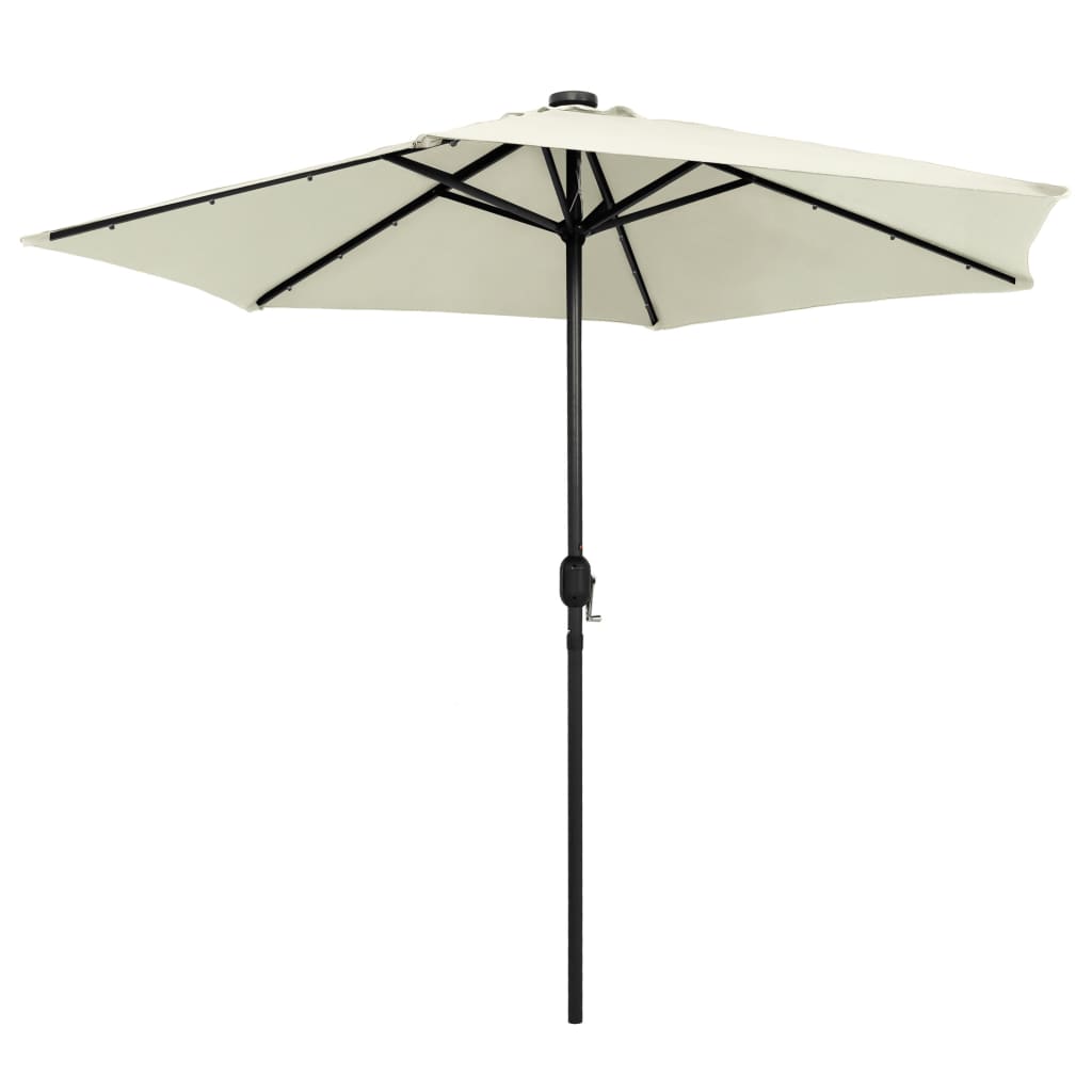 Sonnenschirm Mit Led-Beleuchtung Und Alu-Mast 270 Cm Sand