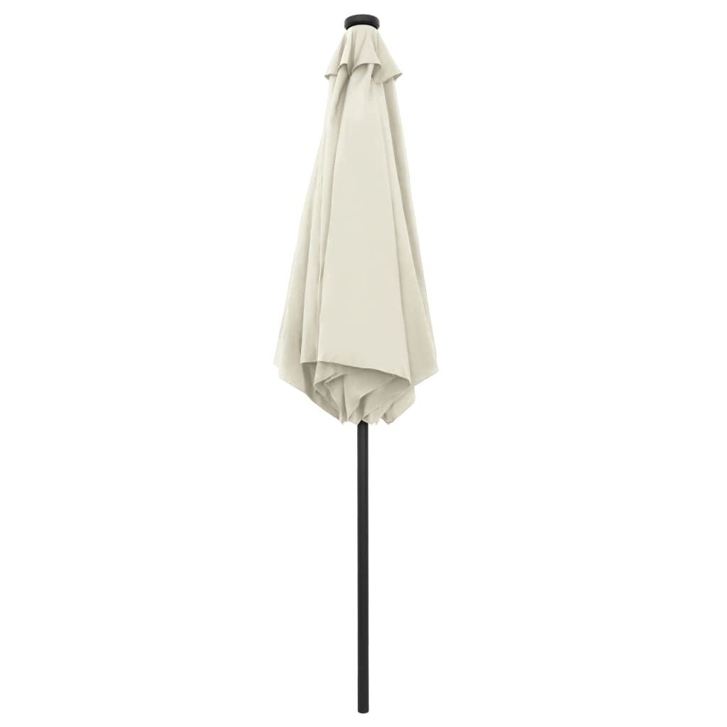 Sonnenschirm Mit Led-Beleuchtung Und Alu-Mast 270 Cm Sand