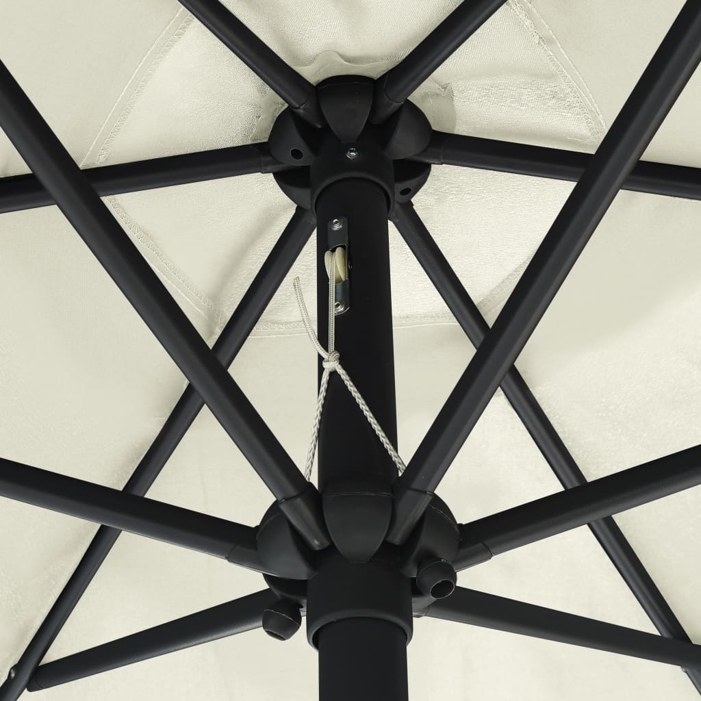 Sonnenschirm Mit Led-Beleuchtung Und Alu-Mast 270 Cm Sand