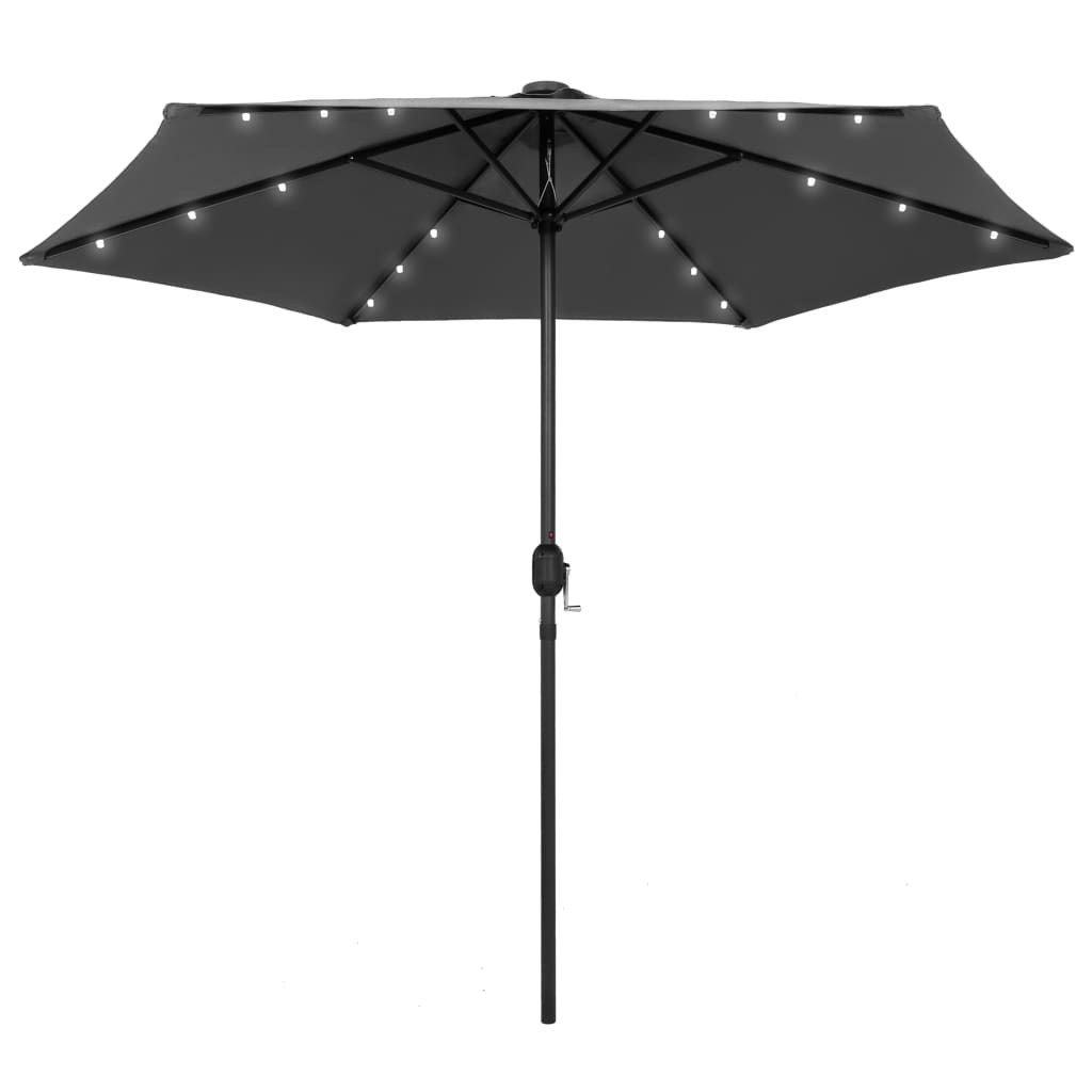 Sonnenschirm Mit Led-Beleuchtung Und Alu-Mast 270 Cm Sand