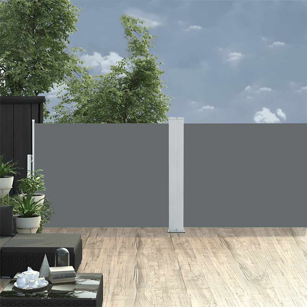 Ausziehbare Seitenmarkise Anthrazit 100 X 1000 Cm Rot