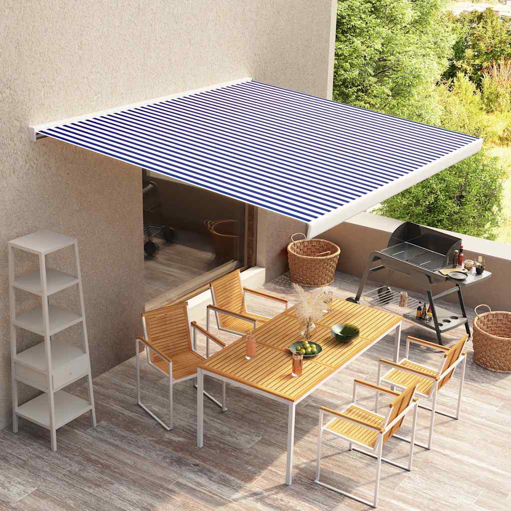 Markisenbespannung Canvas Blau & Weiß 350X250 Cm