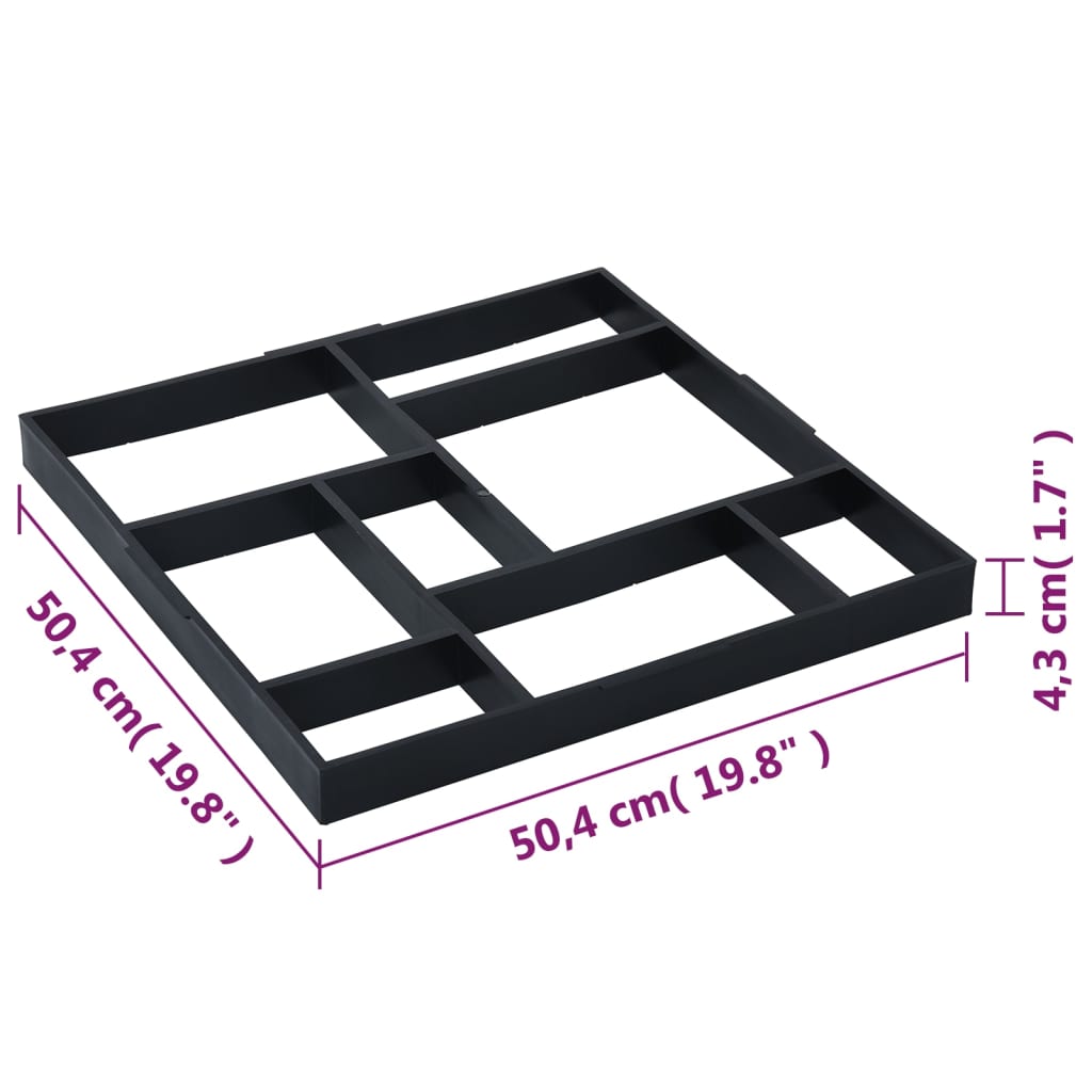 Pflasterformen 2 Stk. 50,4 X 50,4 X 4,3 Cm Kunststoff