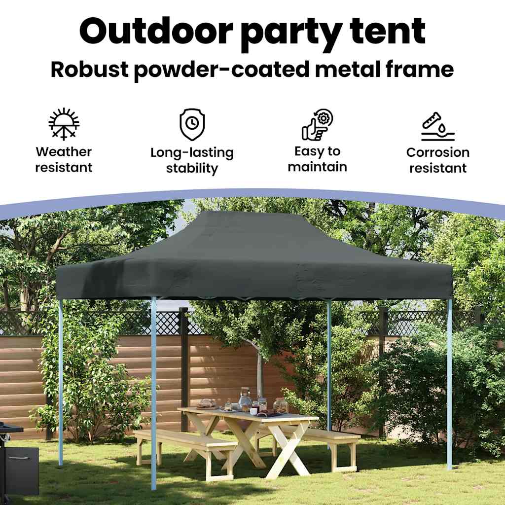 Profi-Partyzelt Faltbar 3×4 M Stahl Anthrazit