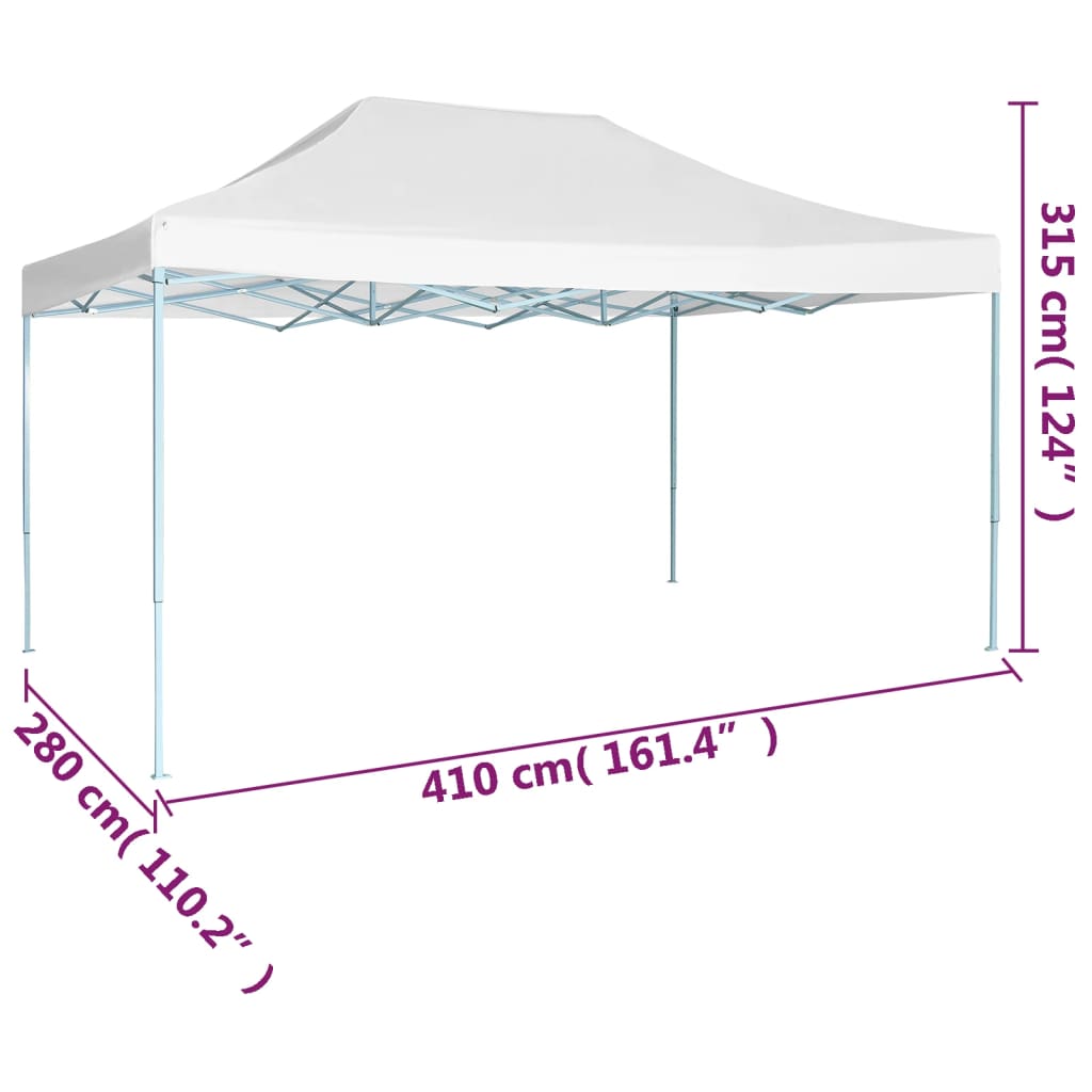 Profi-Partyzelt Faltbar 280X410X315 Cm Stahl Weiß