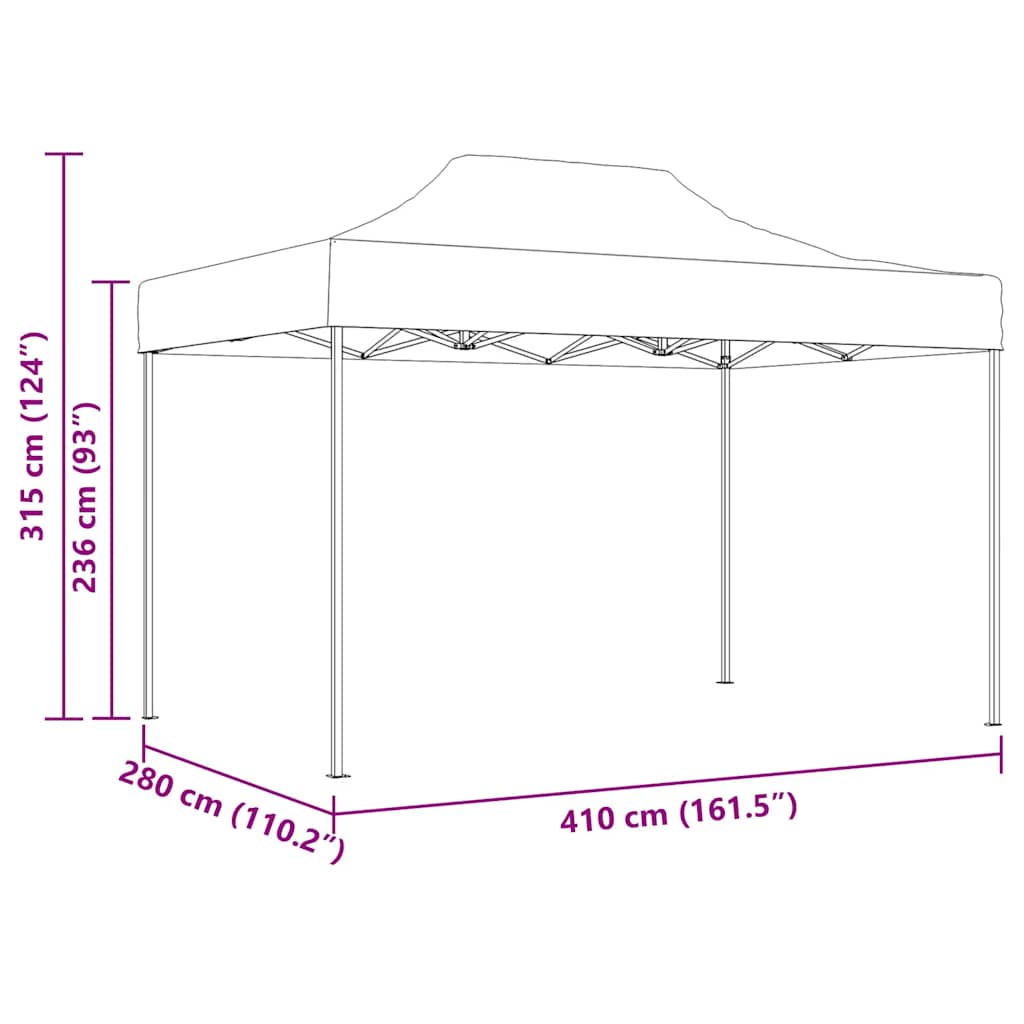 Profi-Partyzelt Faltbar 280X410X315 Cm Stahl Weiß
