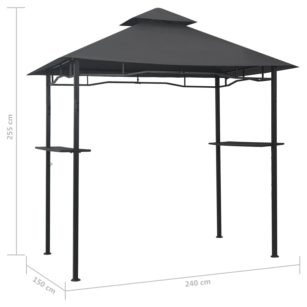 Bbq-Pavillon 240X150X255 Cm Anthrazit Stahl