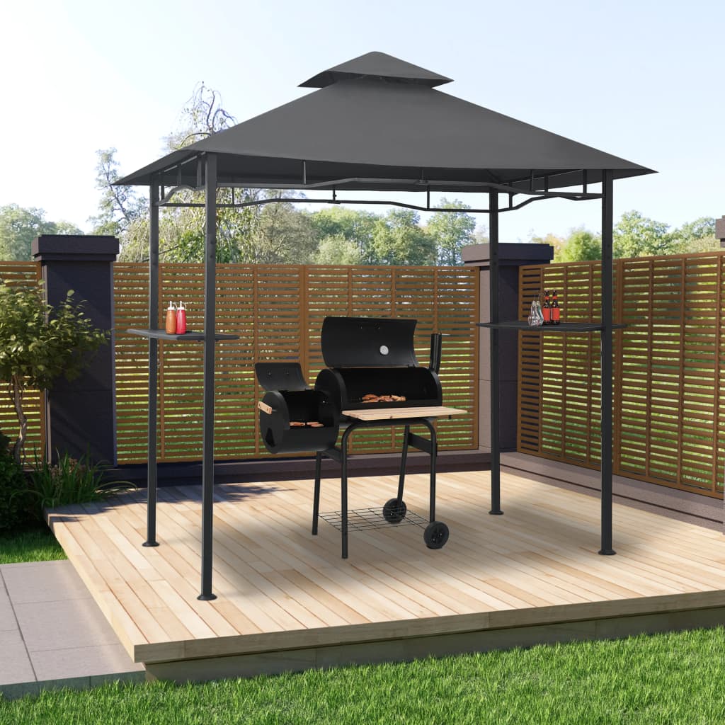 Bbq-Pavillon 240X150X255 Cm Anthrazit Stahl