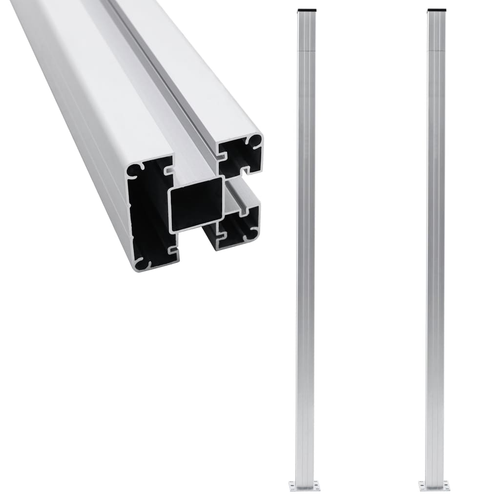Zaunpfosten 3 Stk. Aluminium 185 Cm
