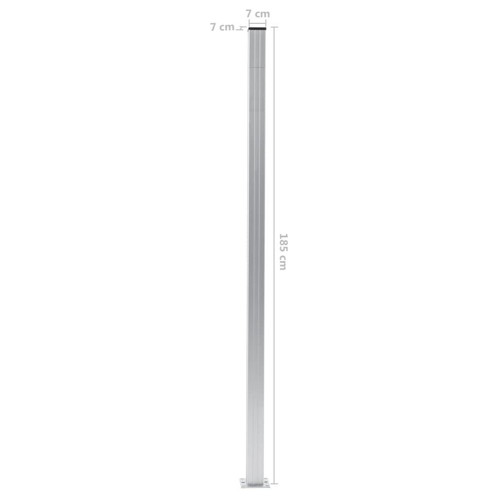 Zaunpfosten 3 Stk. Aluminium 185 Cm