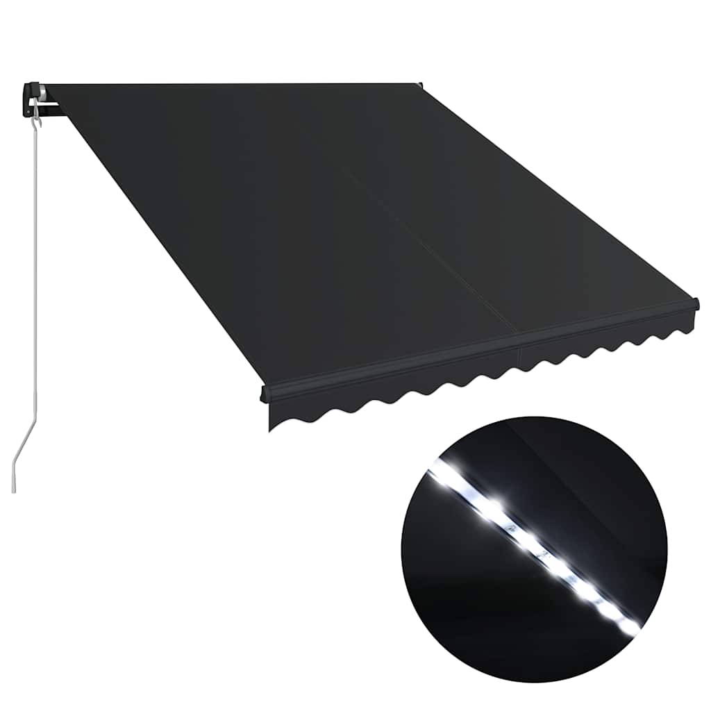 Markise Manuell Einziehbar Mit Led Anthrazit
